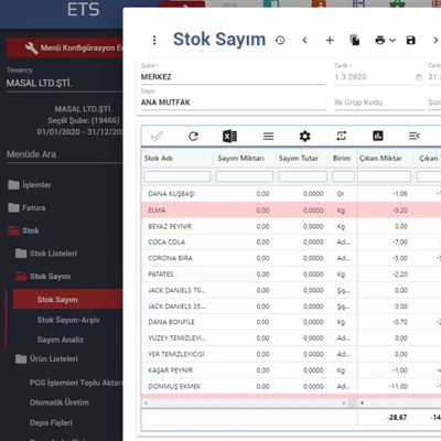 elektraweb stok ve sayim