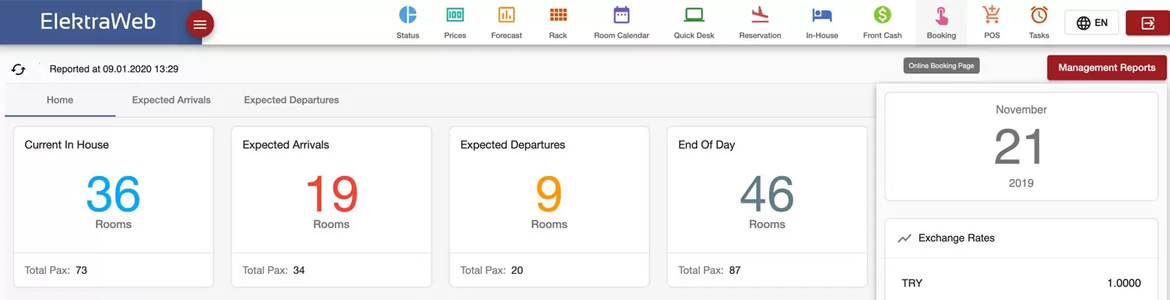 Elektra 1 elektraweb otel programi