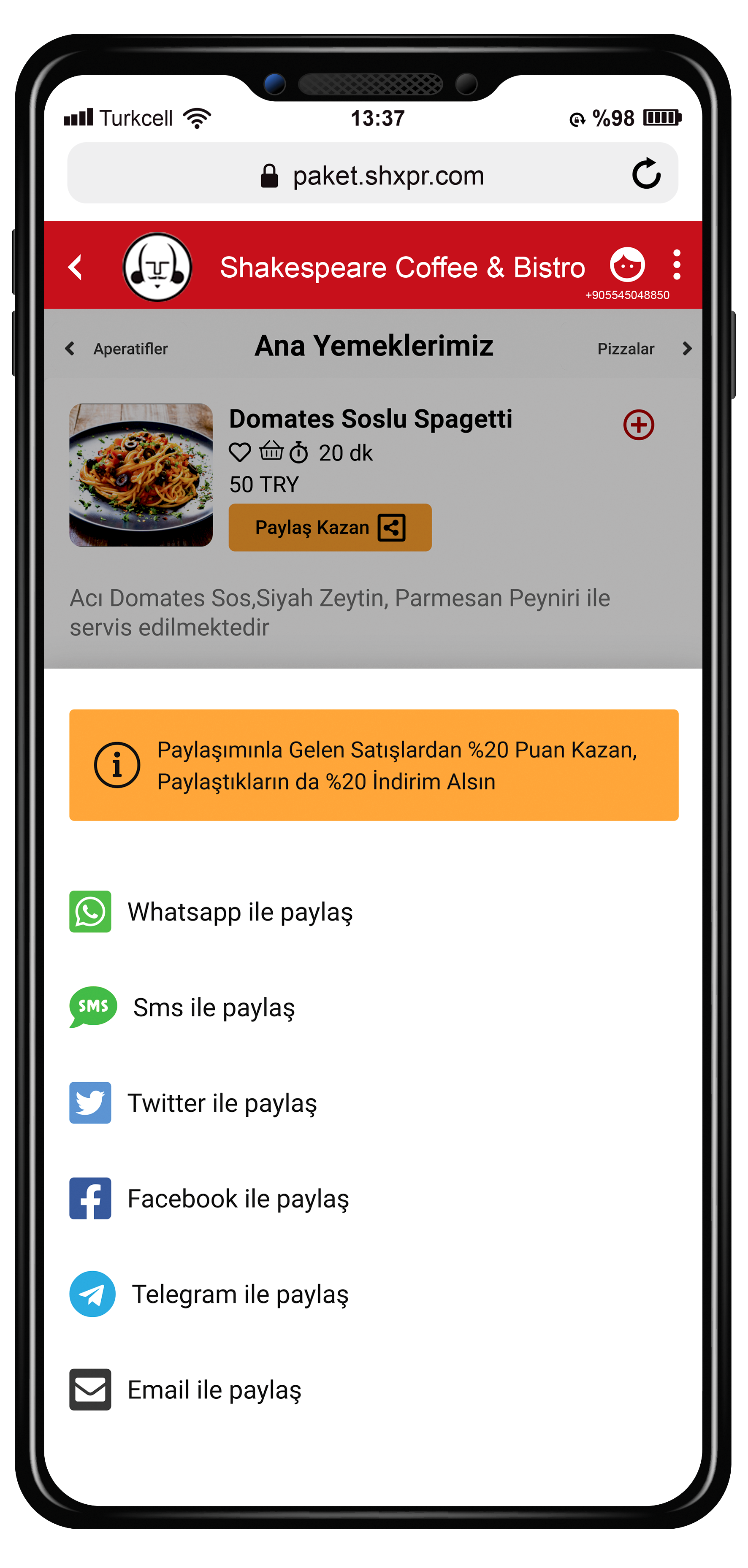 Restoran POS Yönetimi 4 POS TEL sosyalmedya